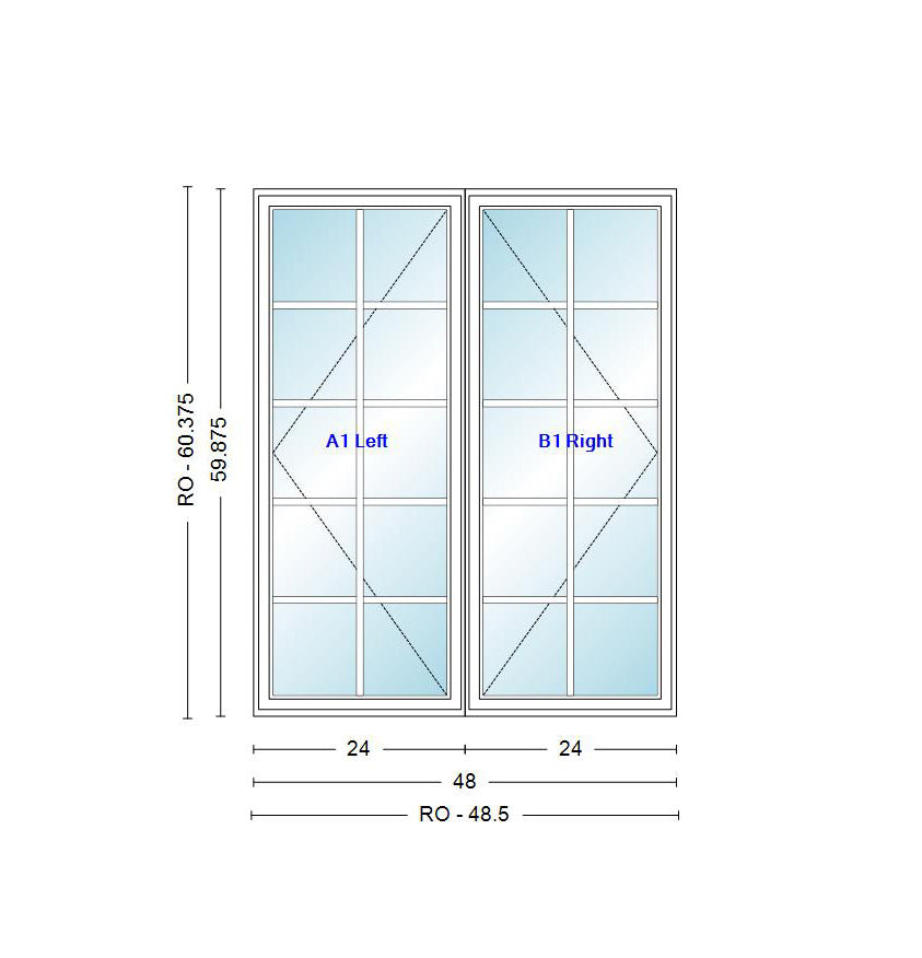 ANDERSEN Windows 400 Series Venting Twin/Double Casement 48" Wide Viny